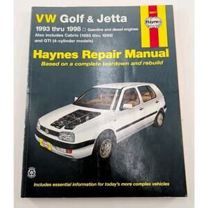 Haynes 96017 Repair Manual VW Golf Jetta 1993-1998 Cabrio GTI 95-98 Gas Diesel